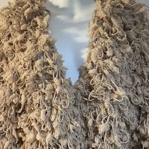 Aaron & Amber Fuzzy Loop Knit Boho Cardigan Sweater in Beige size Medium NWOT - Picture 4 of 12